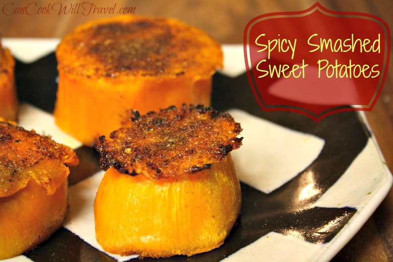 Spicy Smashed Sweet Potatoes