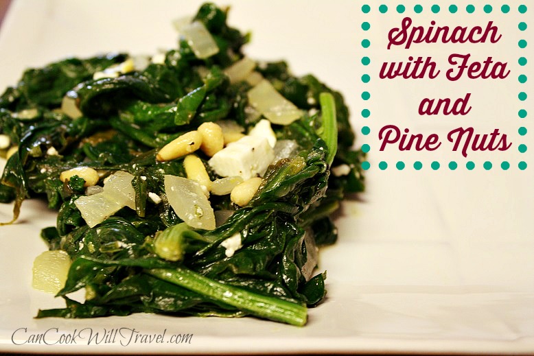 Spinach with Feta and Pine Nuts