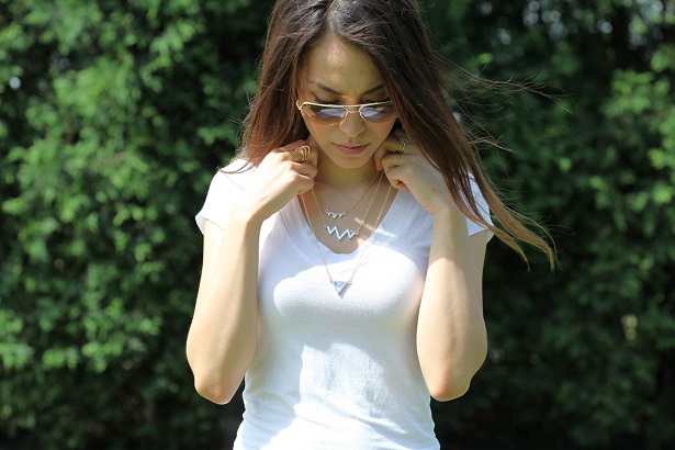 I love this Turn It Up necklace with a plain white tee to really make it stand out. |Photo credit: Park Lane Jewelry