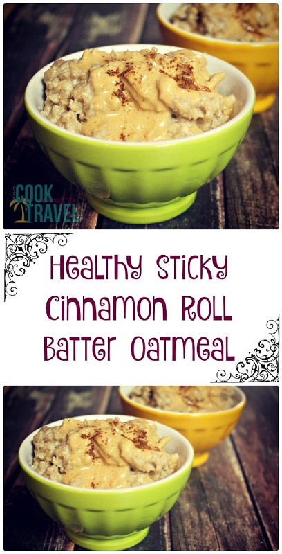 Sticky Cinnamon Roll Batter Oatmeal