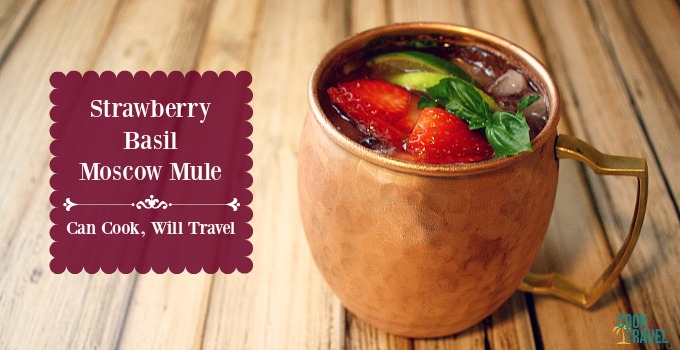 Strawberry Basil Moscow Mule Cocktail