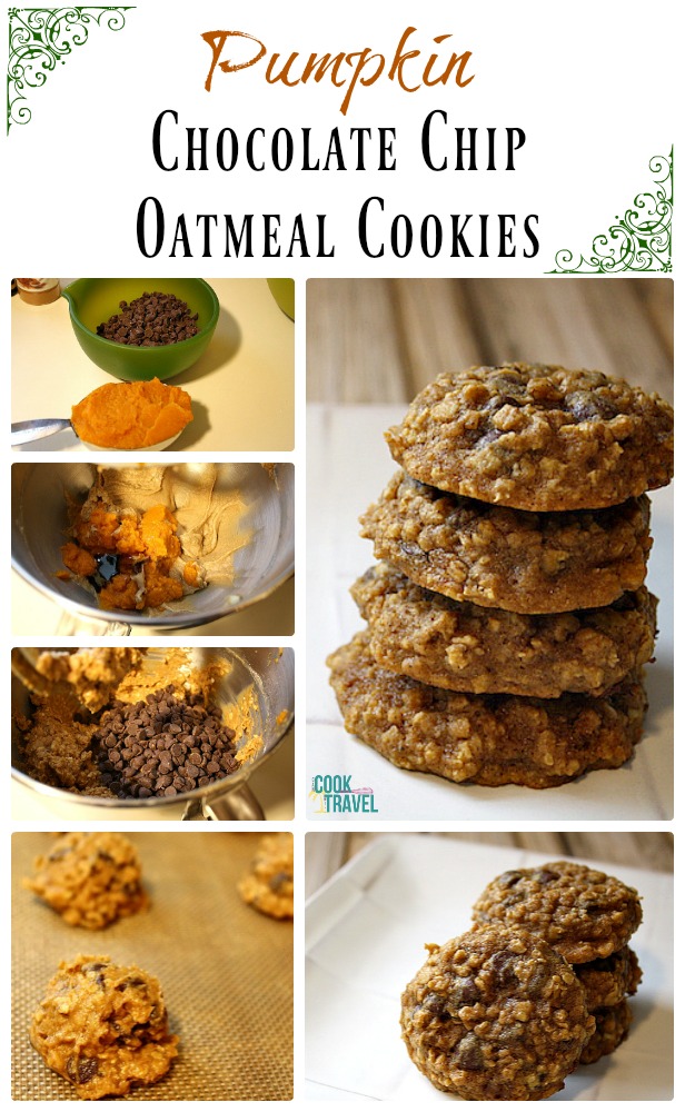 Pumpkin Chocolate Chip Oatmeal Cookies