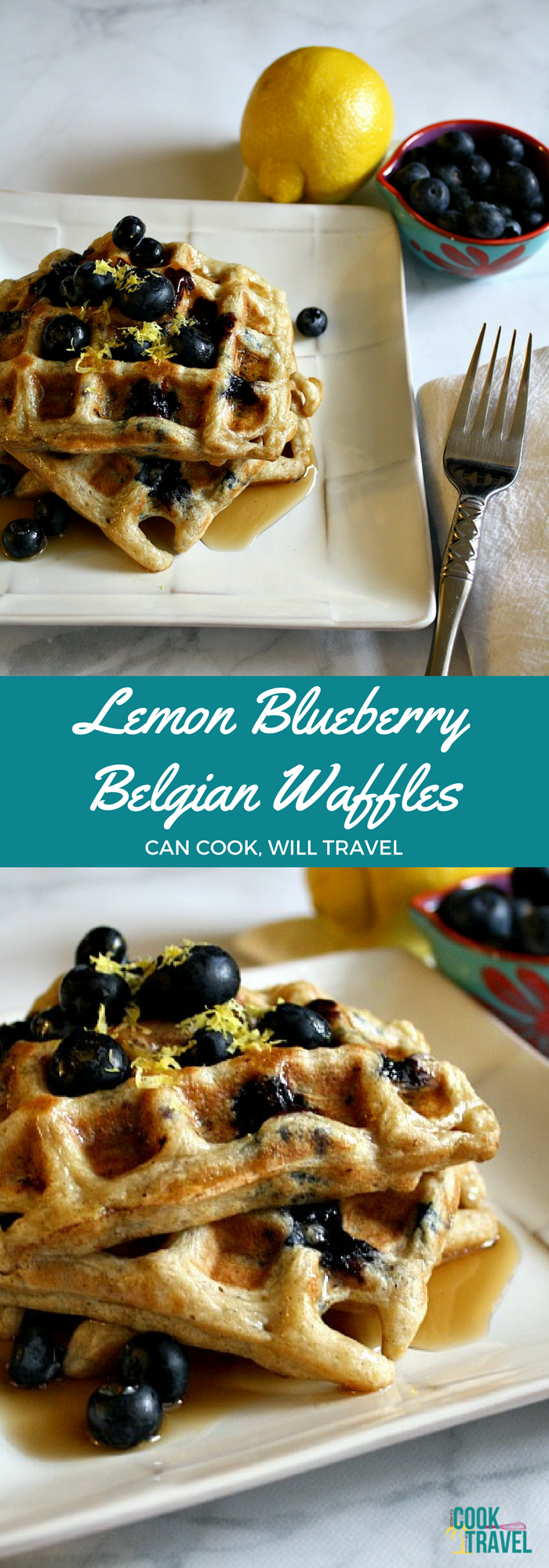 Lemon Blueberry Belgian Waffles