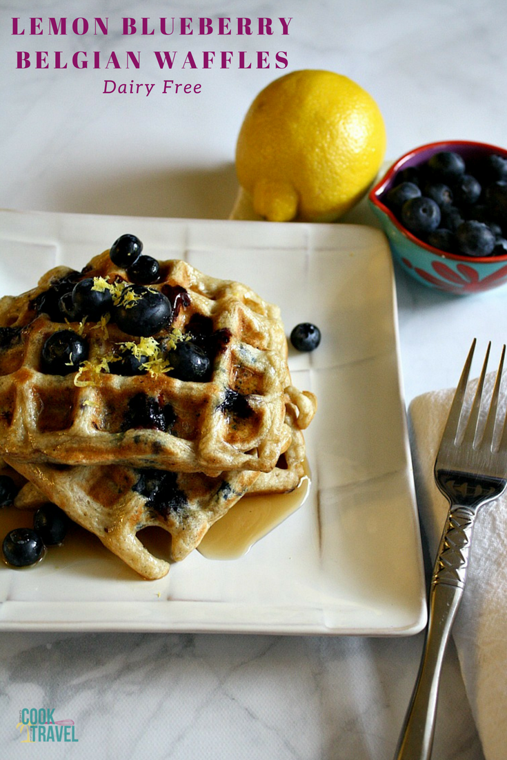 Lemon Blueberry Belgian Waffles