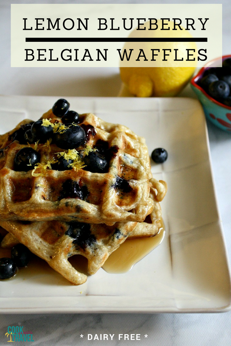 Lemon Blueberry Belgian Waffles