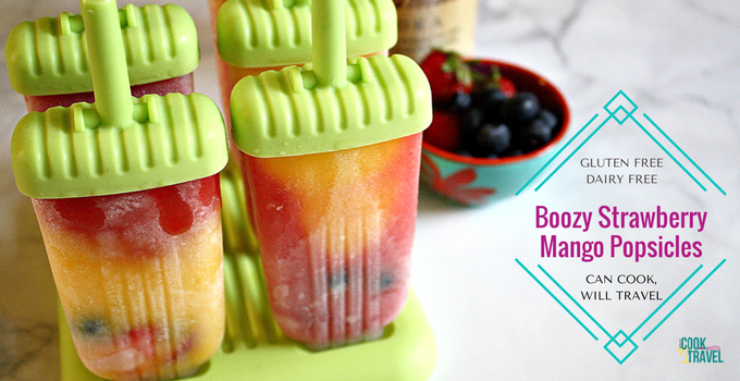 Boozy Strawberry Mango Popsicles