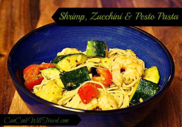 Shrimp, Zucchini And Pesto Angel Hair Pasta - Can Cook, Will Travel