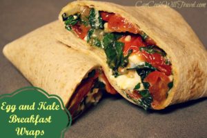 Egg, Kale, and Tomato Breakfast Wraps with Hummus Recipe