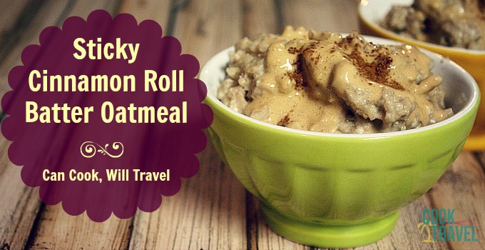 Sticky Cinnamon Roll Batter Oatmeal