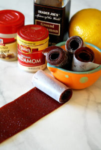 Strawberry Pineapple Fruit Leather with spices and lemon