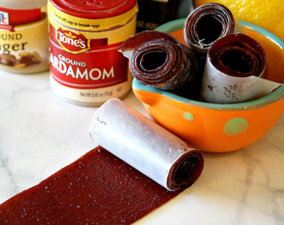 Strawberry Pineapple Fruit Leather with spices and lemon